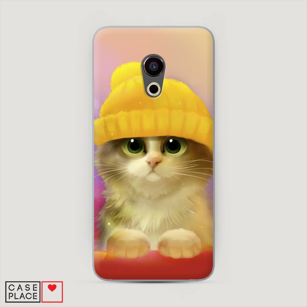 фото Чехол awog "котенок в желтой шапке" для meizu pro 6