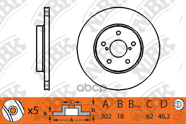 

RN1120-NIBK_диск тормозной передний!\ Toyota RAV 4 2.0 94-00