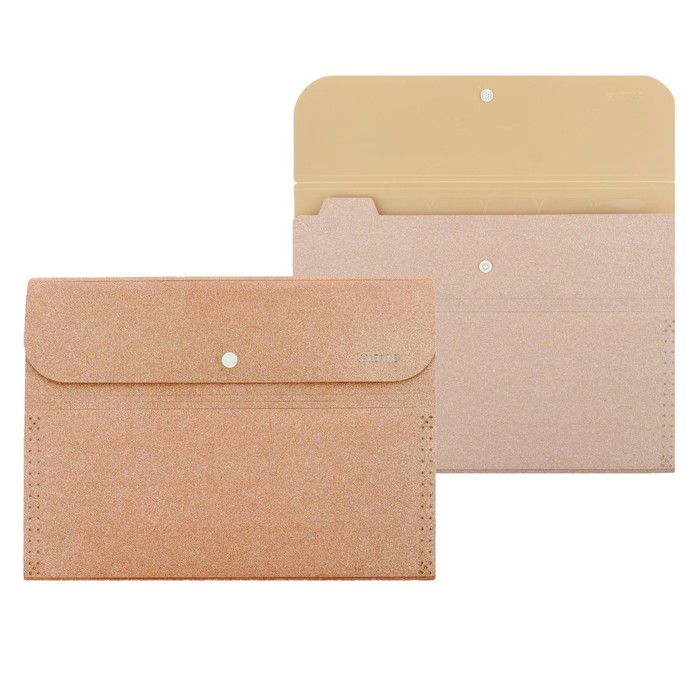

Папка-конверт (картотека) на кнопке 6 отд, deVENTE Glitter Shine A4 (320x230 мм), 400 мкм,, Коричневый