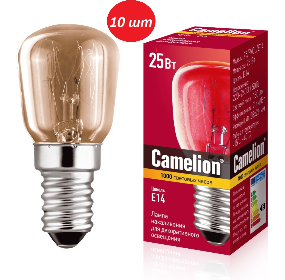 

Лампа Camelion Мини 10шт E14 5W T26