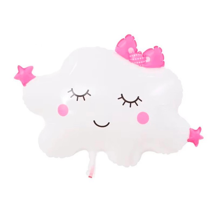 

Шар фольгированный 32 Белое облако с бантиками, Белый