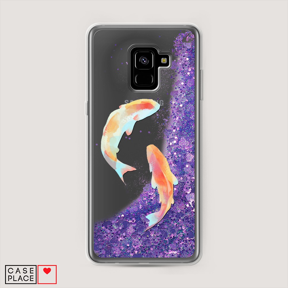 

Чехол Awog на Samsung Galaxy A8 Plus "Акварельные карпы", Разноцветный, 25592-1