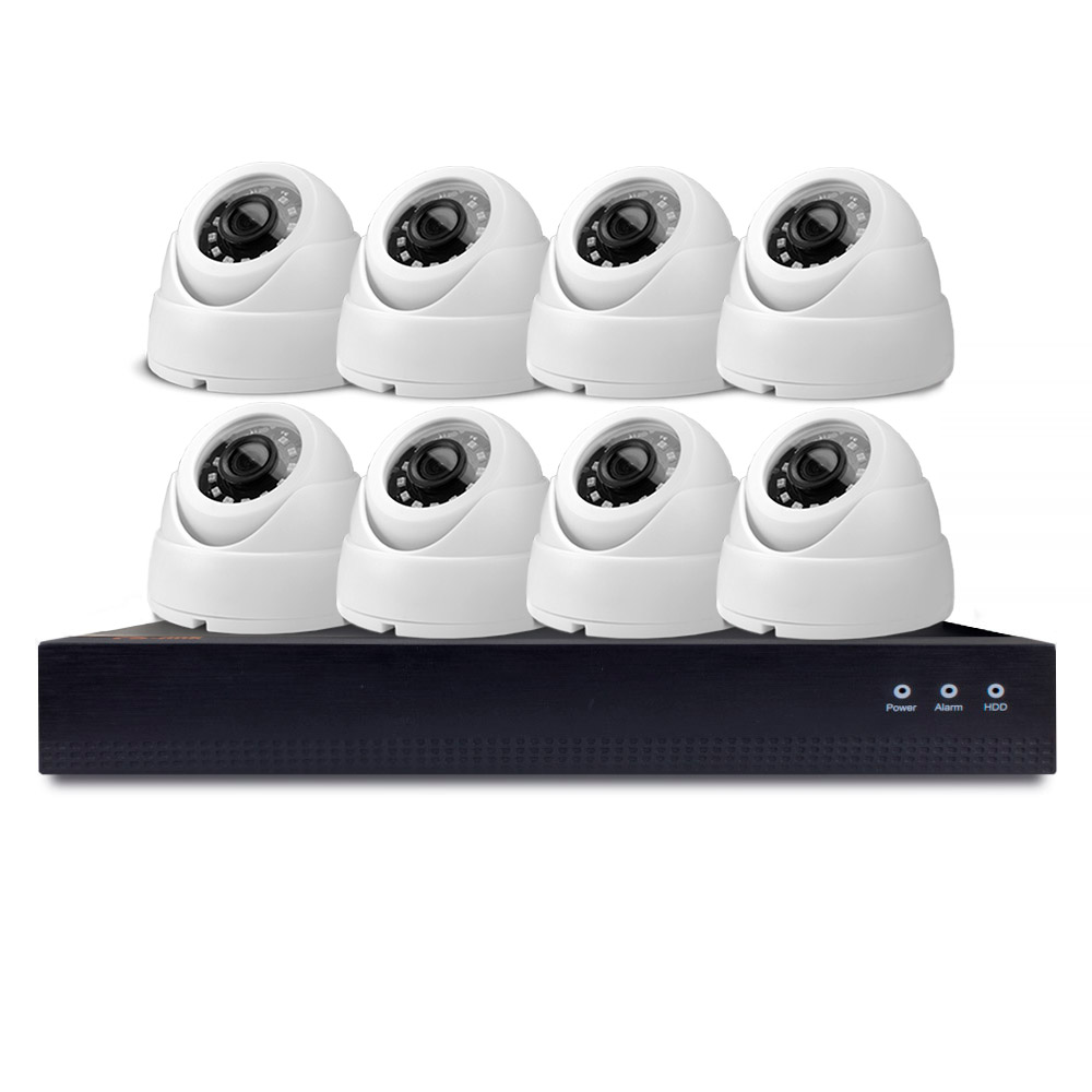Готовый комплект IP видеонаблюдения c 8 внутренними 2Mp камерами Ps-Link IPK08AH-POE