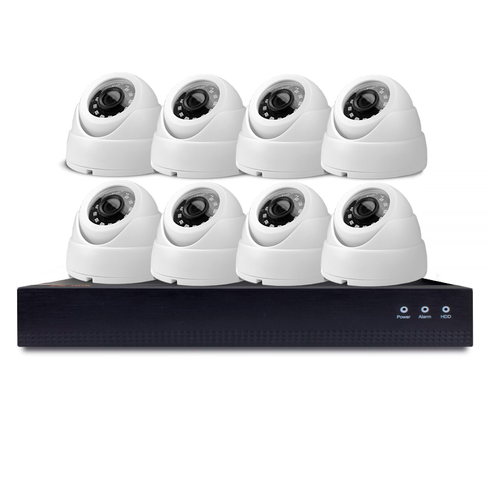 

Готовый комплект IP видеонаблюдения c 8 внутренними 2Mp камерами Ps-Link IPK08AH-POE, Белый, IPK08AH-POE