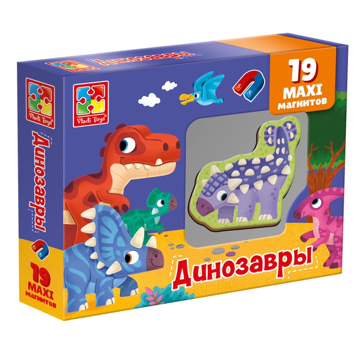 Развивающая игра Vladi Toys Набор магнитов Динозавры VT3106-17