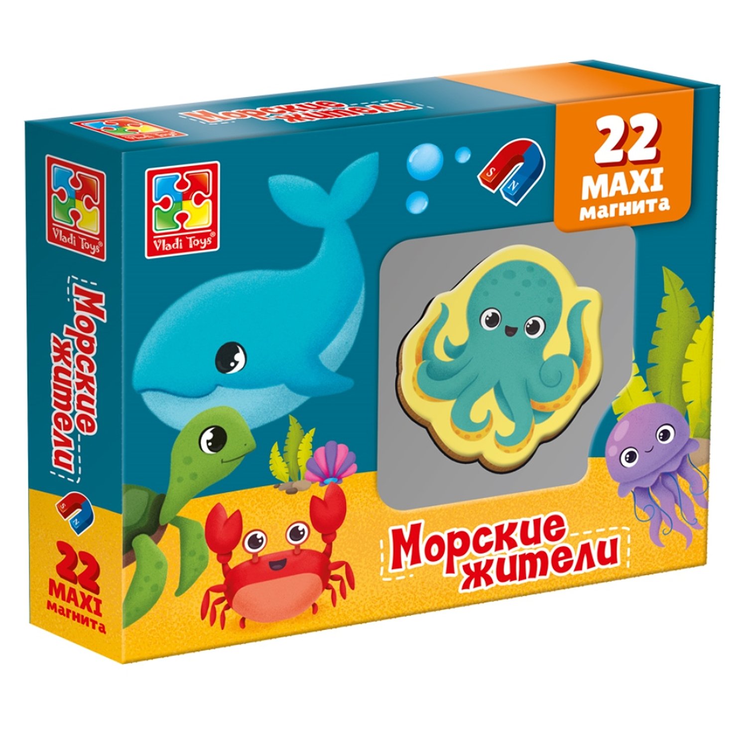 Развивающая игра Vladi Toys Набор магнитов Морские жители VT3106-2