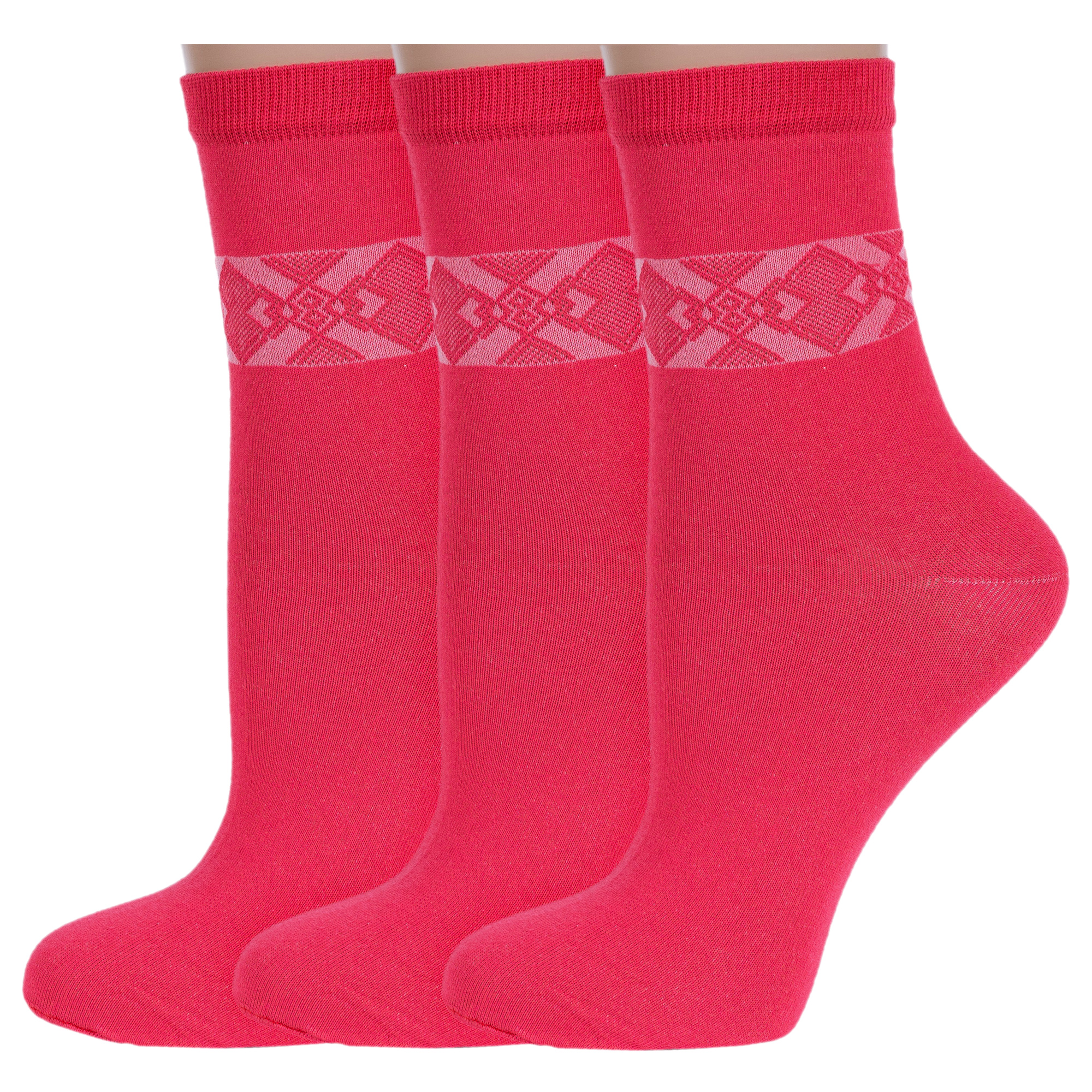 Комплект носков женских Rusocks 3-Ж3-13057 розовых 23-25