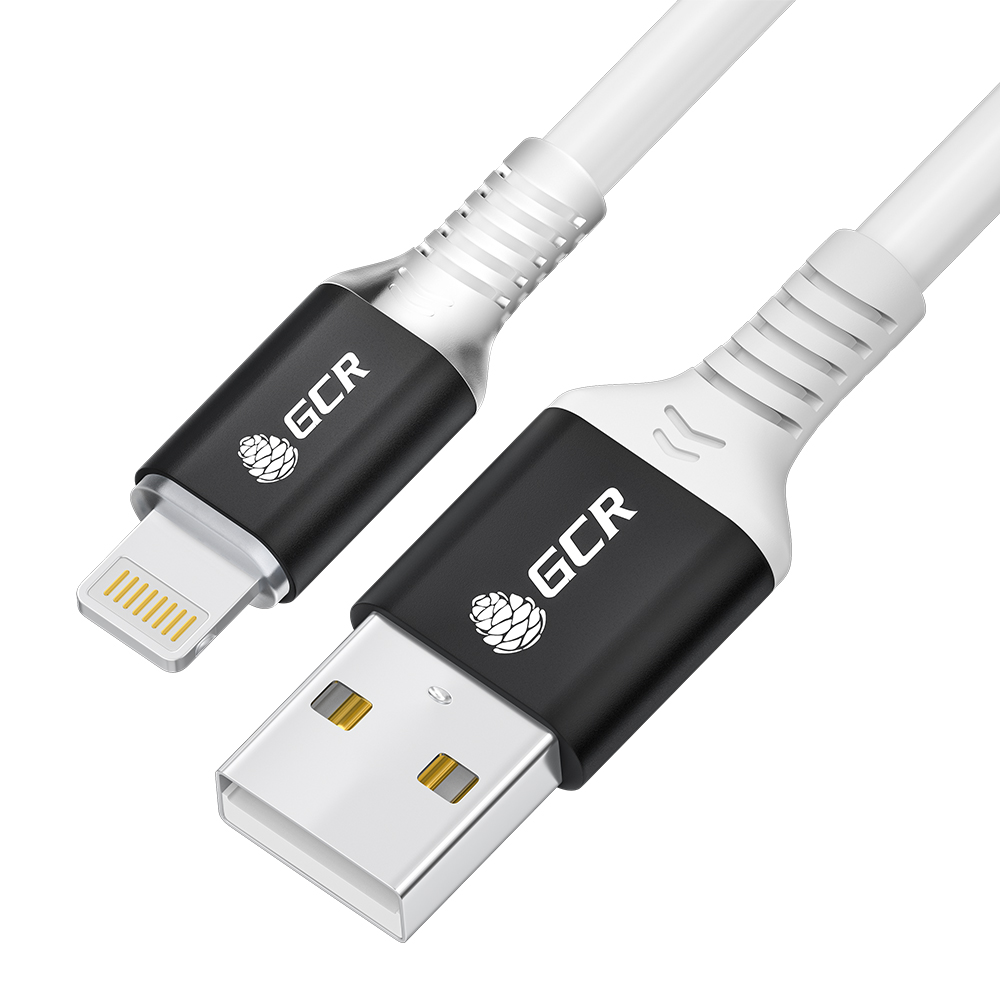 фото Кабель lightning - usb gcr gcr-ip22 1 м белый, черный