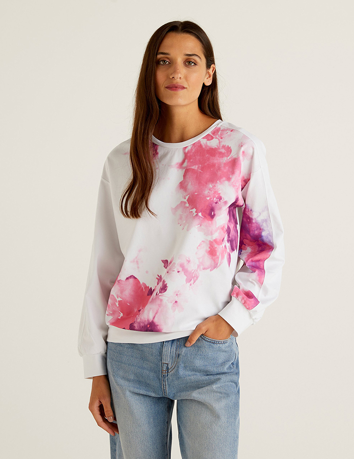 

Свитшот женский United Colors of Benetton 21A_3S5VE1AG8 белый S, 21A_3S5VE1AG8
