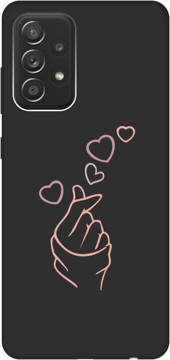 

Матовый чехол на Samsung Galaxy A52 с принтом "K-Heart" черный, Черный;розовый, 2522