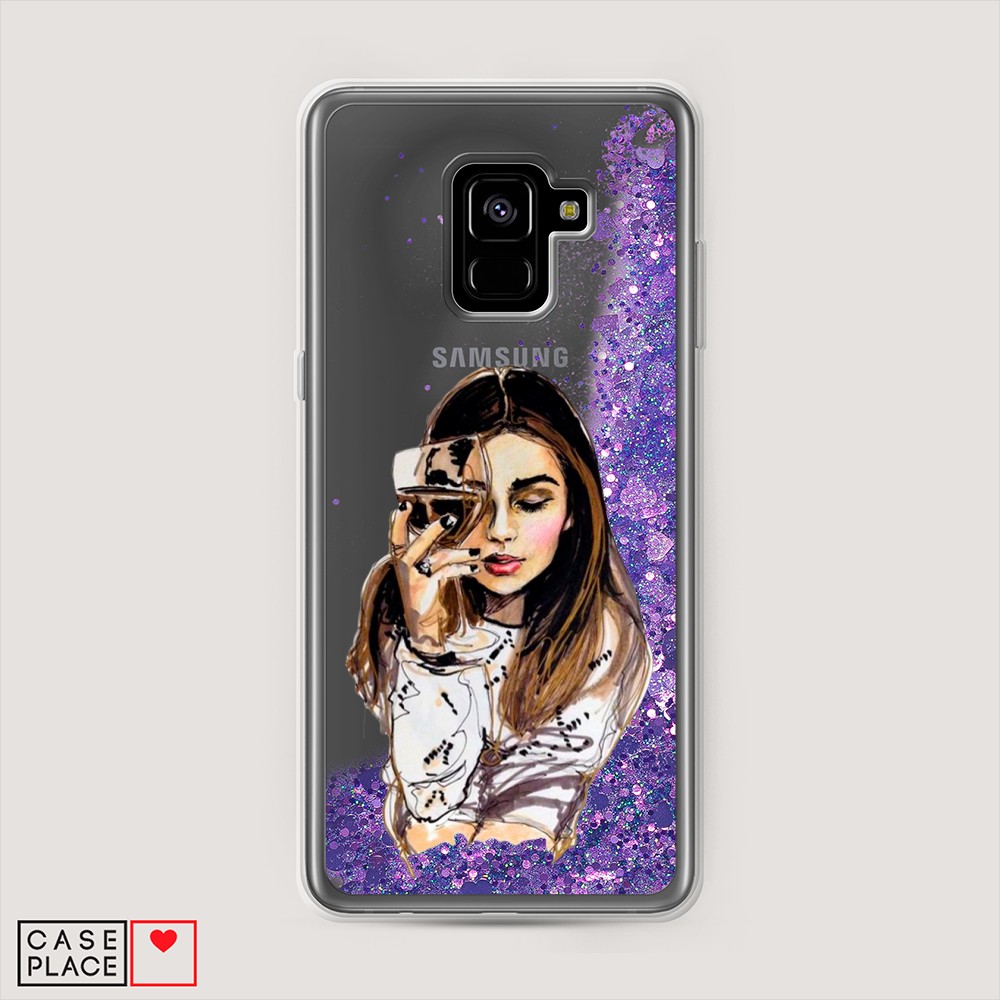 

Чехол Awog на Samsung Galaxy A8 Plus "Девушка с бокалом", Разноцветный, 25592-1