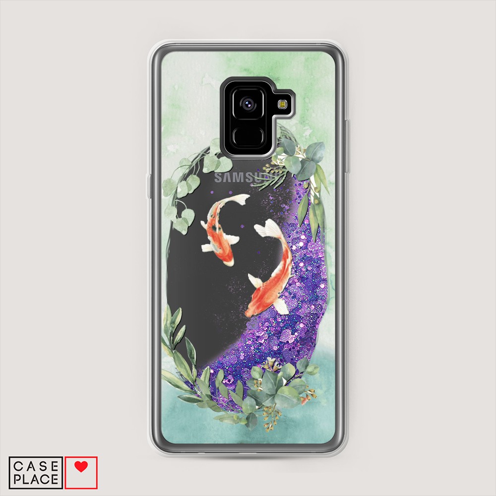 

Чехол Awog на Samsung Galaxy A8 Plus "Две золотые рыбки", Разноцветный, 25592-1
