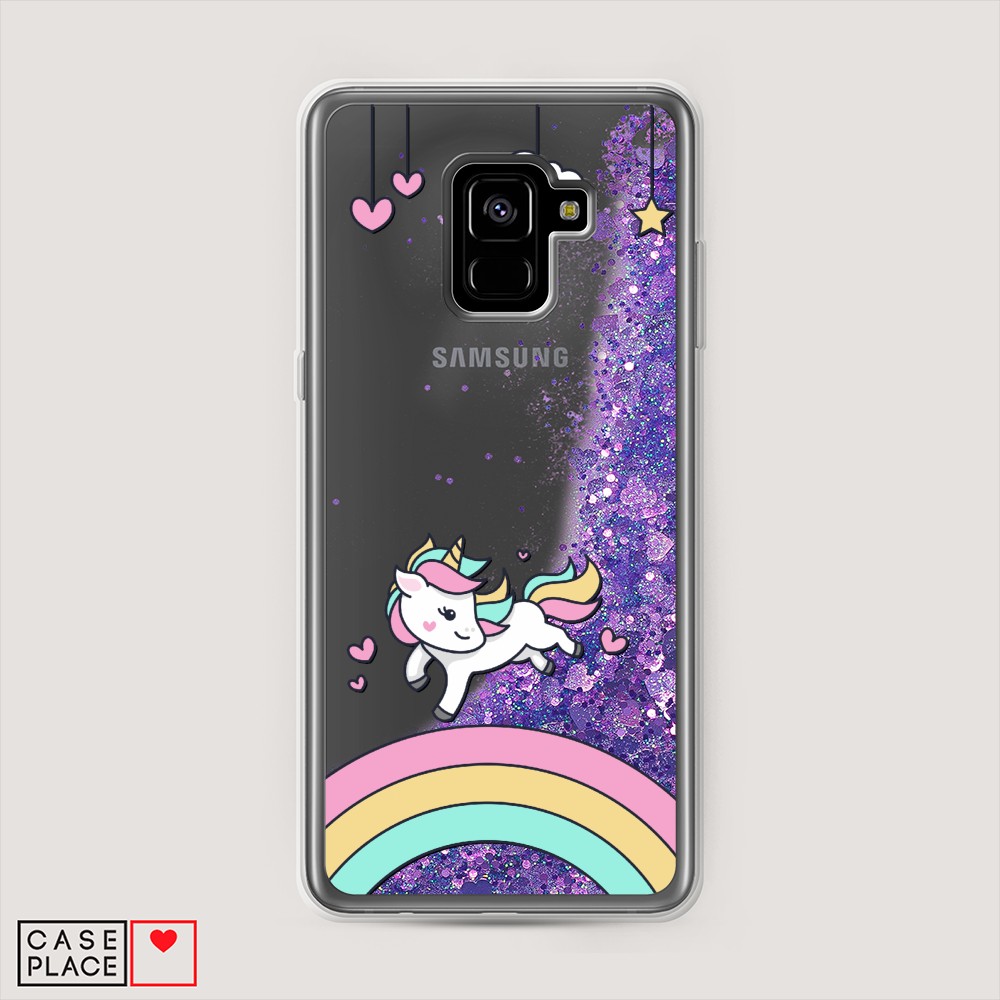 

Чехол Awog на Samsung Galaxy A8 Plus "Единорог на радуге", Разноцветный, 25592-1