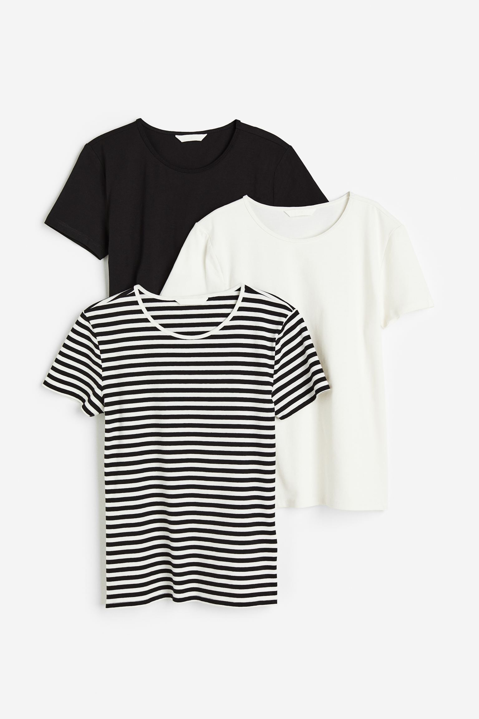 Комплект футболок женских H&M 1166415002 белых XS (доставка из-за рубежа)