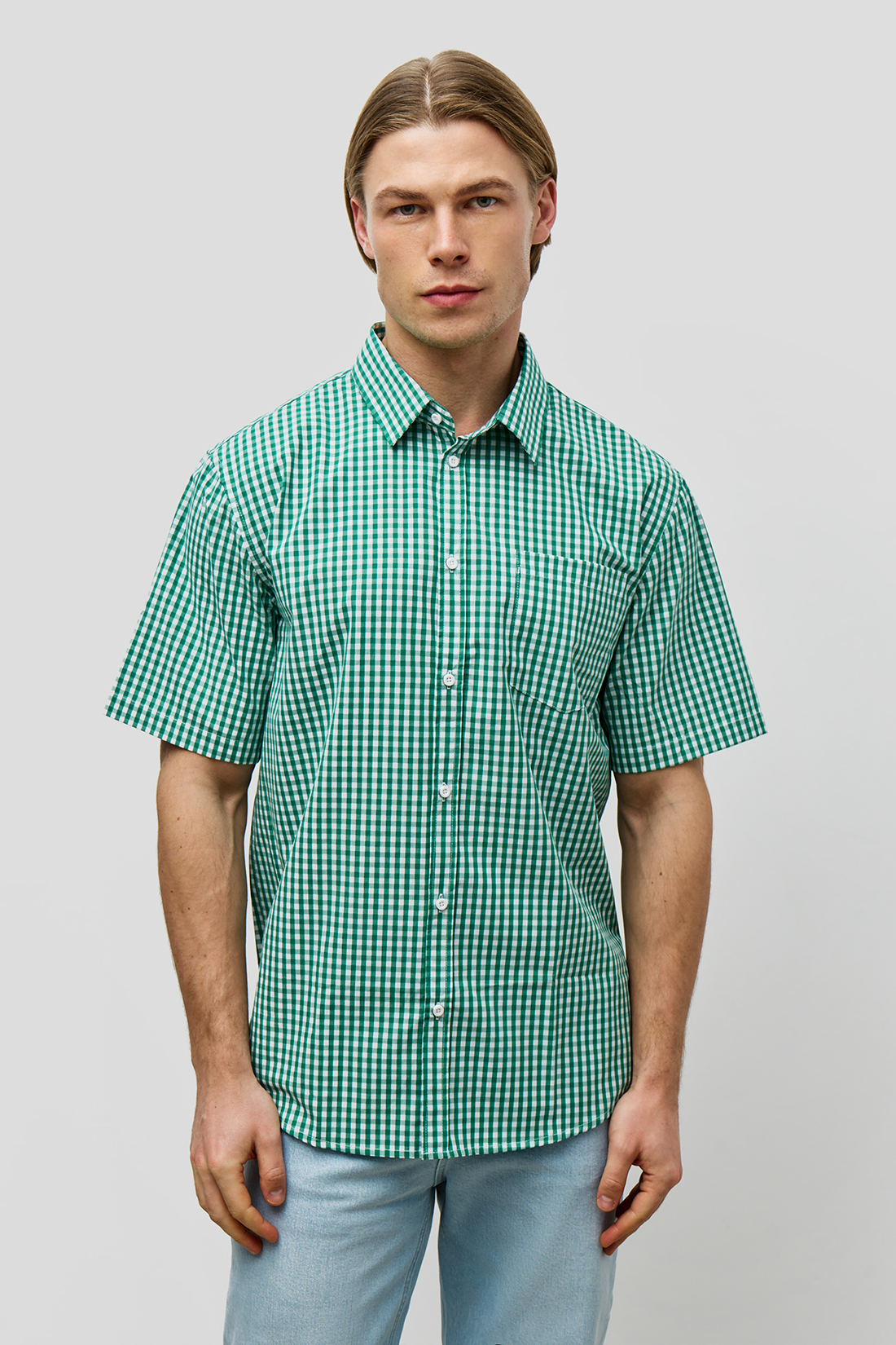 Рубашка мужская Baon B6823009 зеленая S