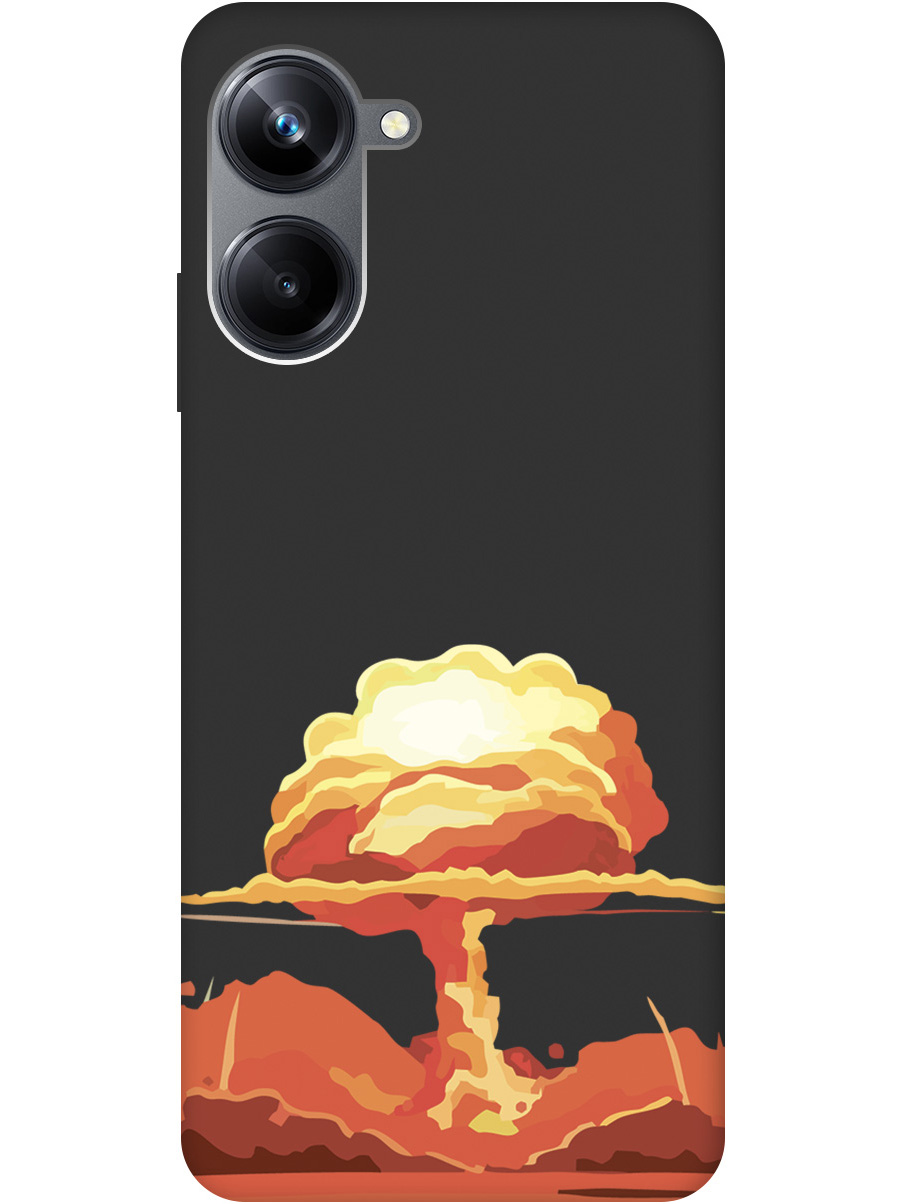 

Чехол на Realme 10 Pro силиконовый матовый Soft Touch с принтом "Boom", Черный;красный, 20000304