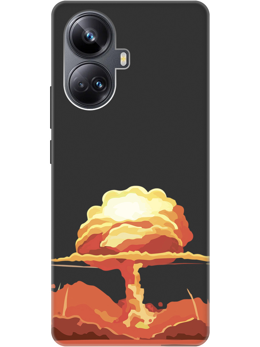 

Чехол на Realme 10 Pro+ матовый Soft Touch силиконовый с принтом "Boom", Черный;красный, 20000327