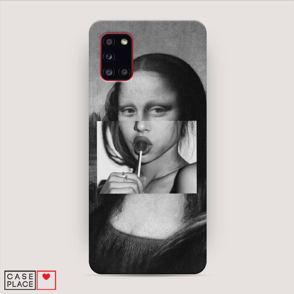фото Пластиковый чехол "mona lisa sucking lollipop" на samsung galaxy a31 awog