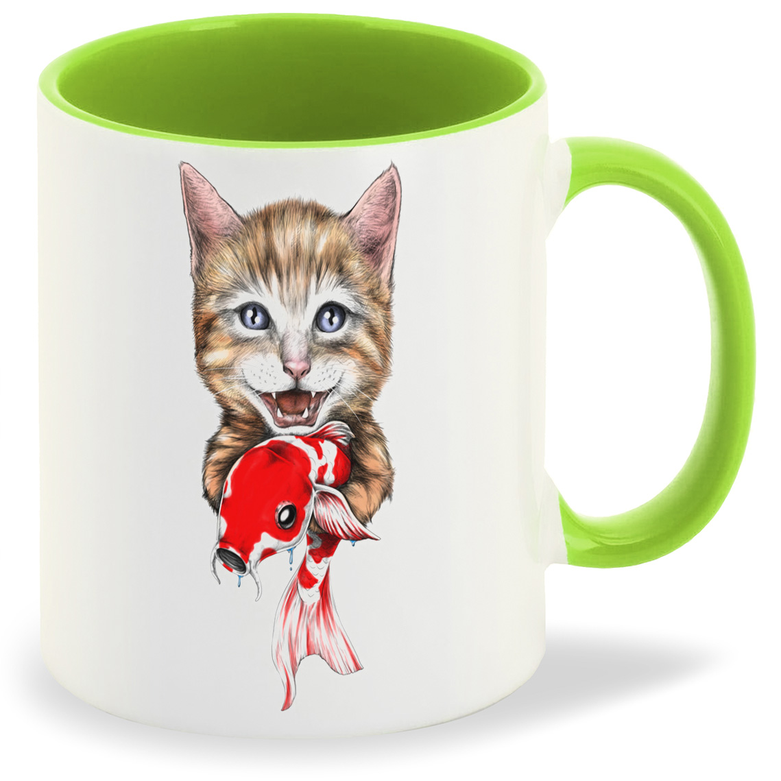 

Кружка CoolPodarok Котик с рыбкой в лапах, Котик с рыбкой в лапах