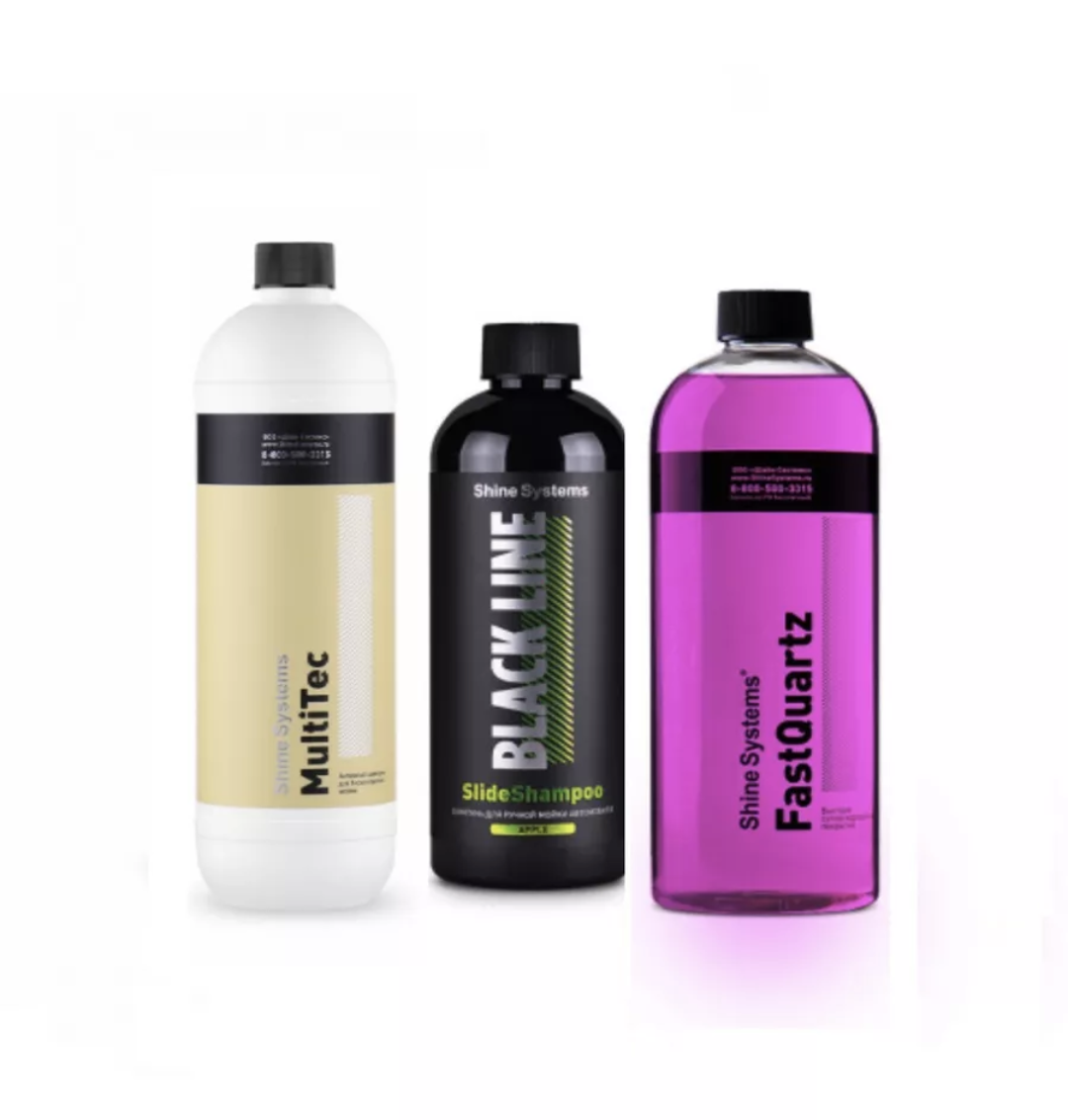 

Набор Shine Systems Kit для мойки, Multitec+ BL apple + Fartquarz