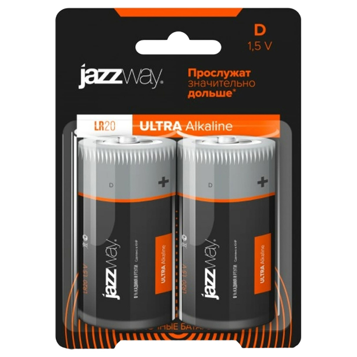 JazzWay Алкалиновая Батарейка LR20 Ultra PLUS BL-2 5005136