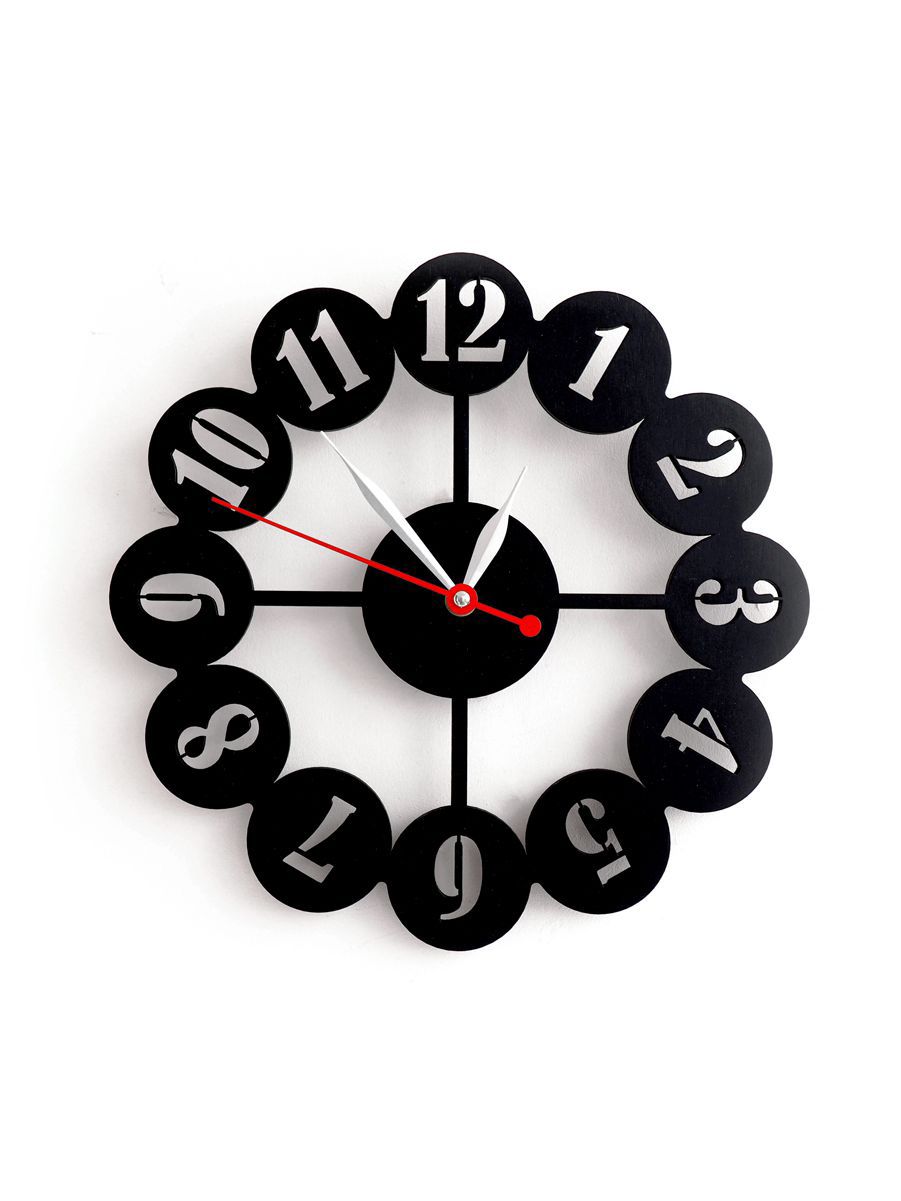 фото Настенные часы roomton лофт черные 30 см бесшумные классические, черные большие на стену