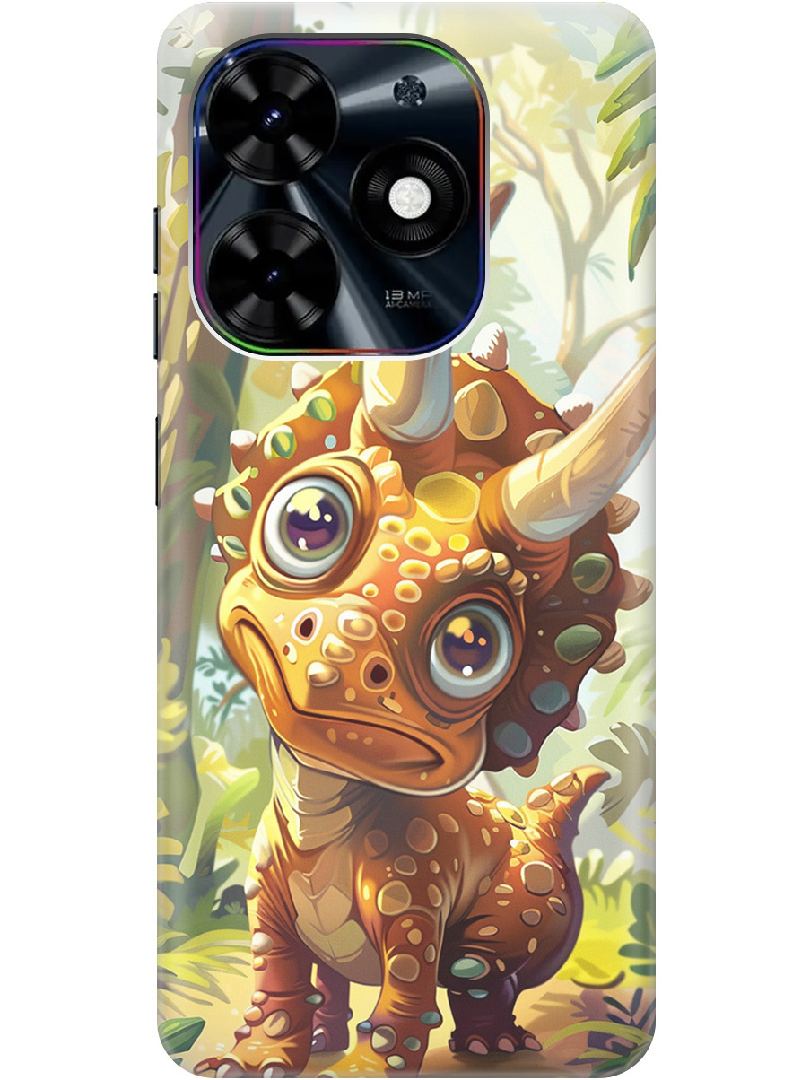 

Силиконовый чехол на Infinix Hot 40i с рисунком "Малыш-динозавр", Желтый;зеленый, 20011892