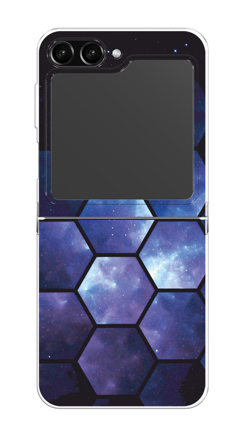 

Чехол Homey на Samsung Galaxy Z Flip 5 "Соты космос", Черный;фиолетовый, 2108350-1