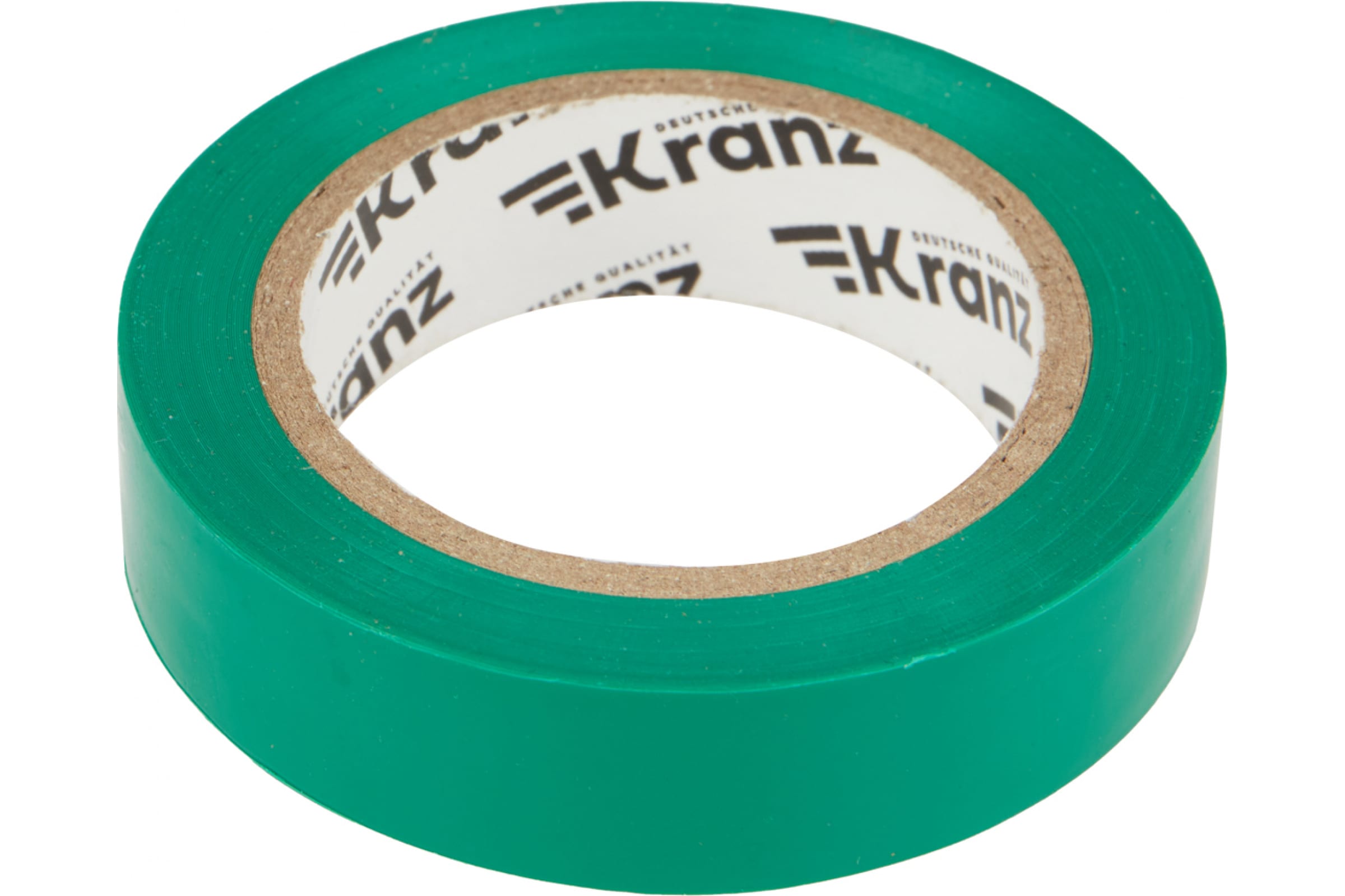 фото Kranz изолента пвх 15 мм х 10 м 0.13 мм зеленая kr-09-2003