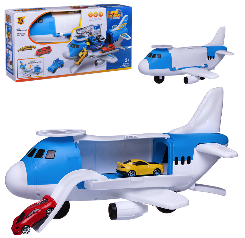 Игровой набор Junfa Самолет-трансформер грузовой с машинками, 37,4х8,8х19,5 см