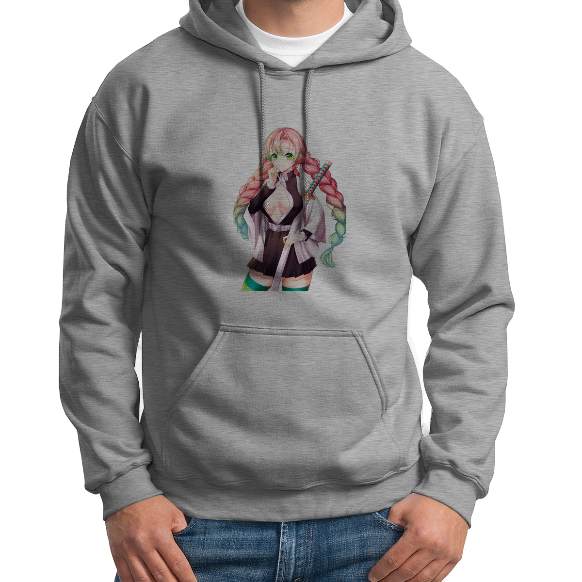 

Худи унисекс CoolPodarok Kannagi Misura серое 42 RU, Серый, 2S041259