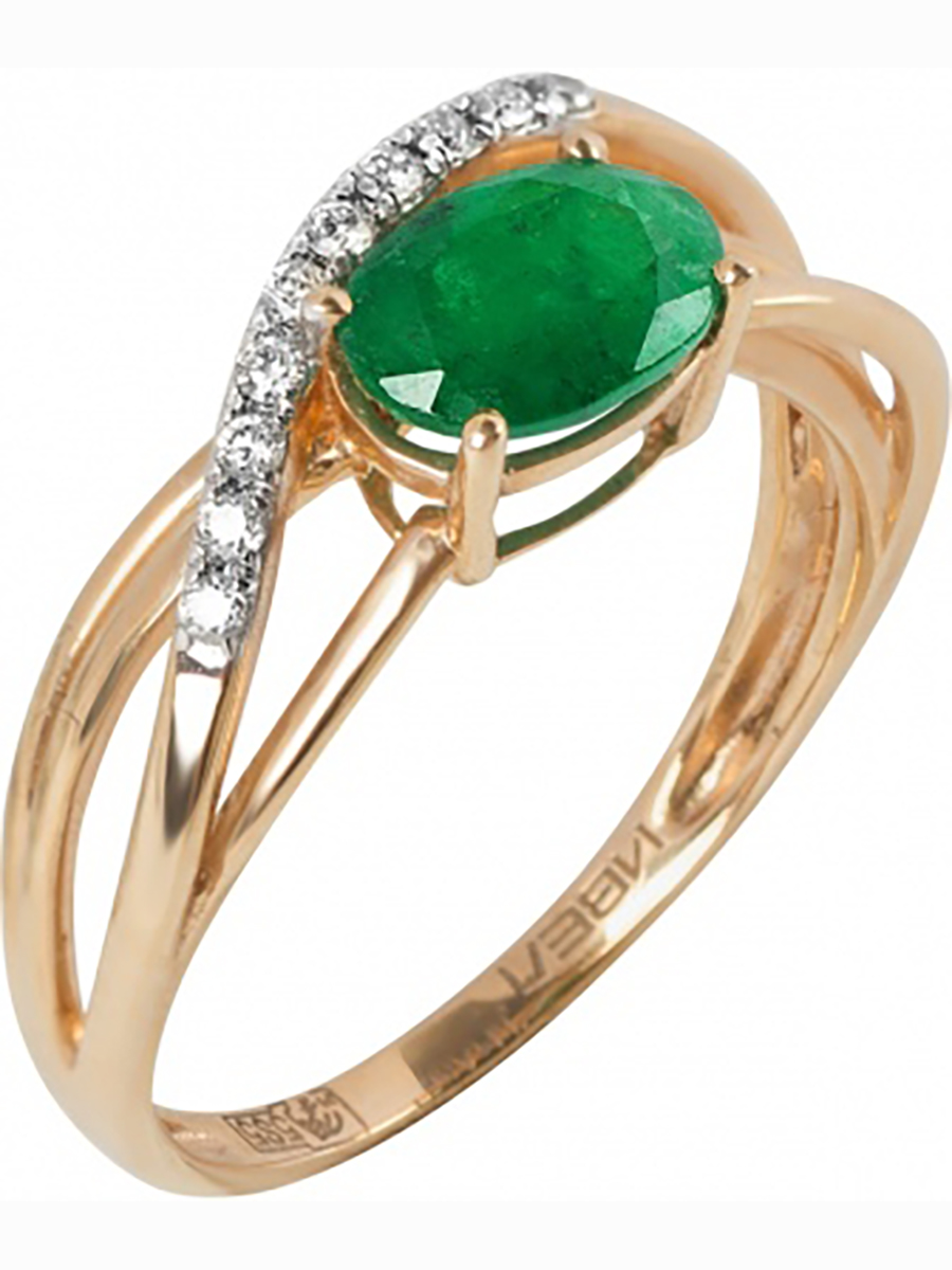 

Кольцо с изумрудом и бриллиантами из красного золота Ивел 00453146 16,5, 00453146