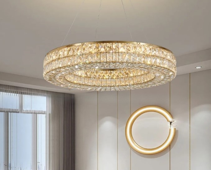 Люстра подвесная Свет Luxury 1771-80 GD D80H12-100 LED 72W 3 реж свеч