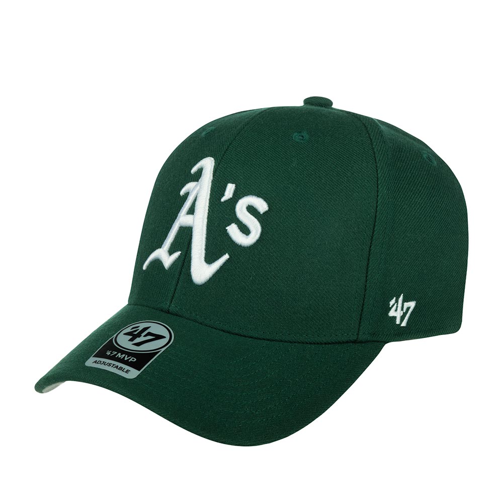 Бейсболка унисекс 47 BRAND B-MVP18WBV Oakland Athletics MLB темно-зеленая, one size