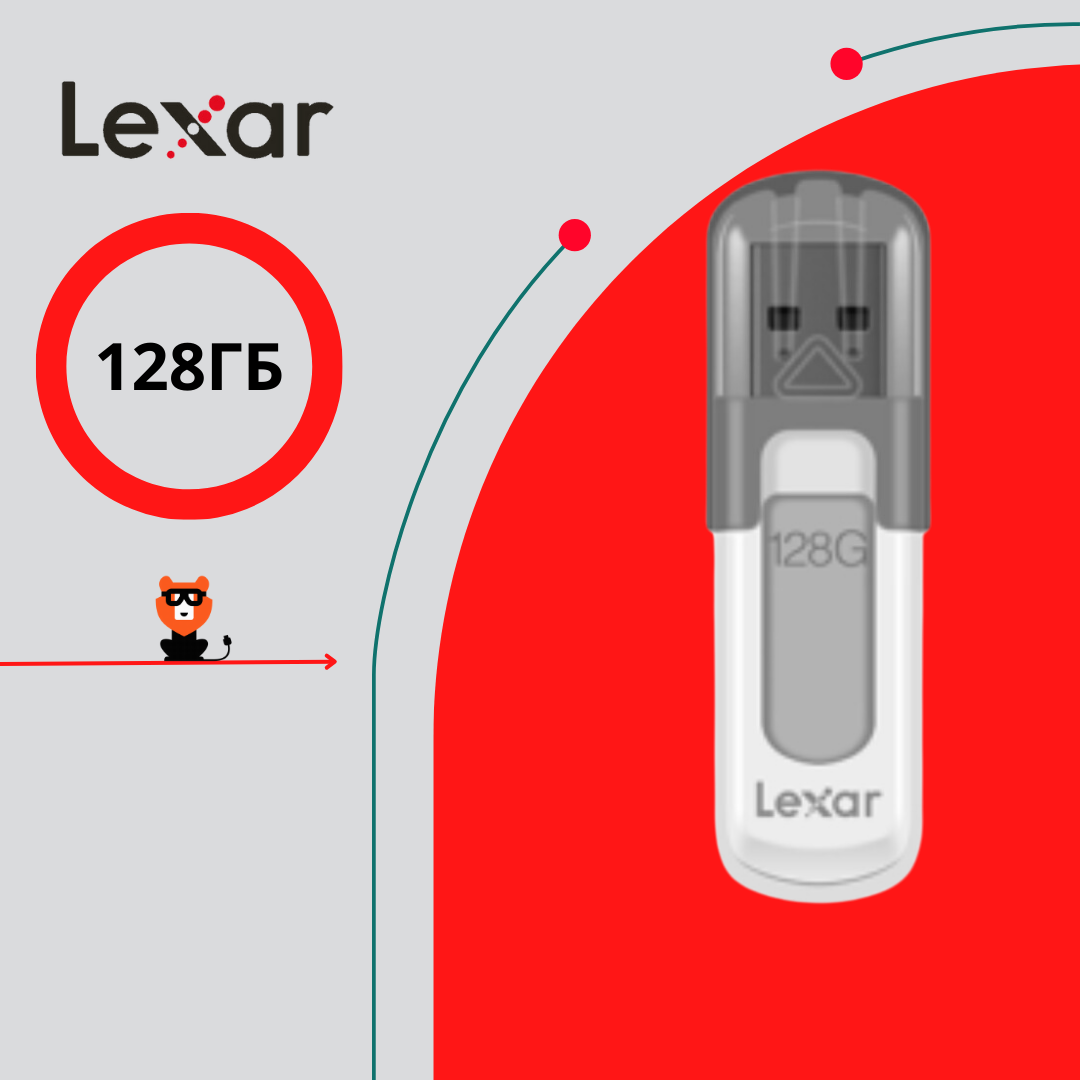 Флешка Lexar JumpDrive V100 128 ГБ (LJDV100-128ABGY-1)