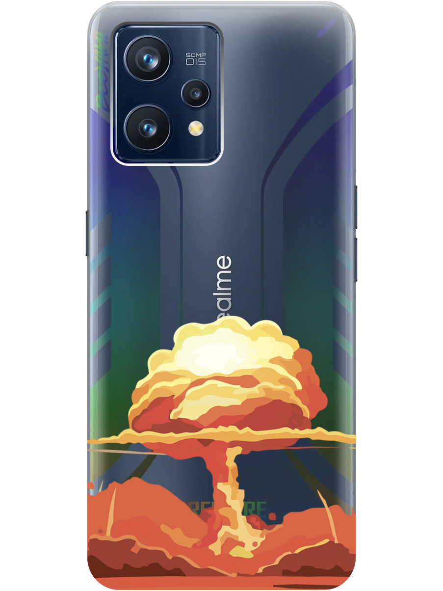 

Чехол на Realme 9 Pro+ 5G силиконовый с принтом "Boom", Прозрачный;красный, 20000480