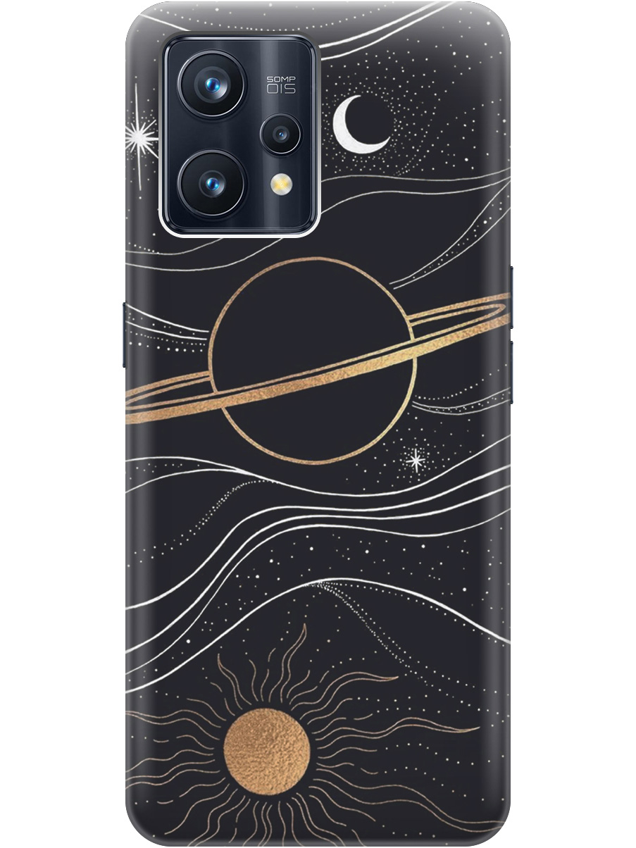 

Чехол на Realme 9 Pro+ 5G силиконовый матовый Soft Touch с принтом "Сатурн и солнце", Белый;желтый, 20000481