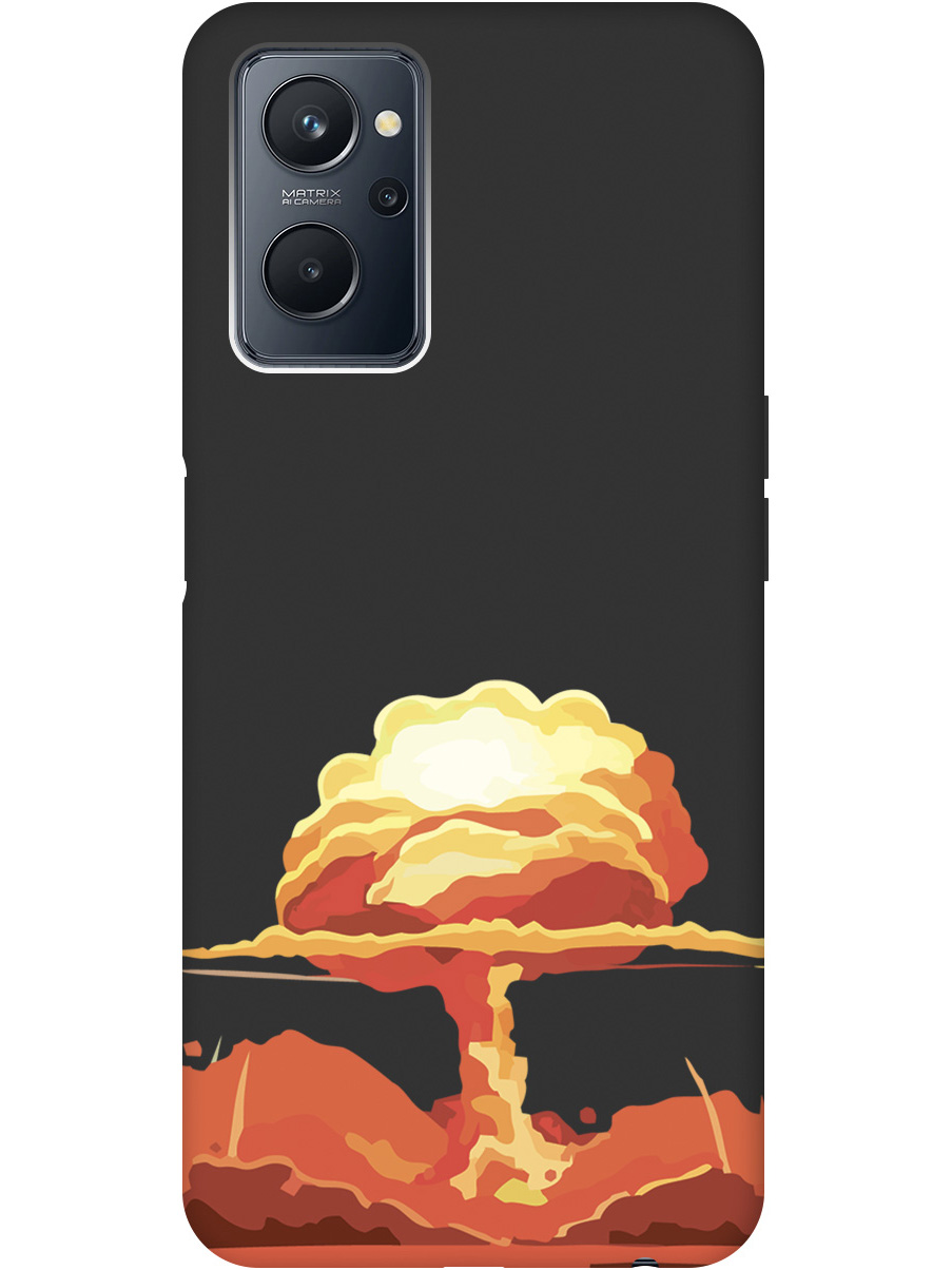 

Чехол на Realme 9i силиконовый матовый Soft Touch с принтом "Boom", Черный;красный, 20000814