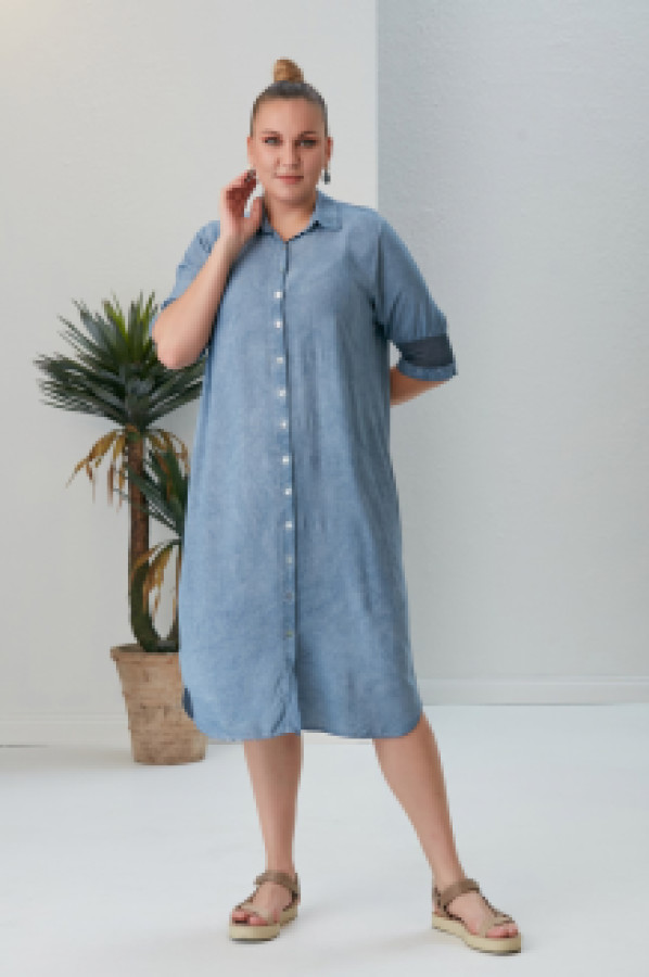 

Платье женское RMG Buyuk Beden 19084 синее 56 (доставка из-за рубежа), Синий, 19084