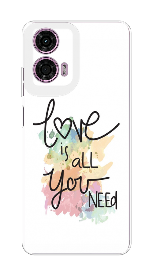 

Чехол на Motorola Moto G24 "Love is all you need", Белый;черный;зеленый, 243850-1