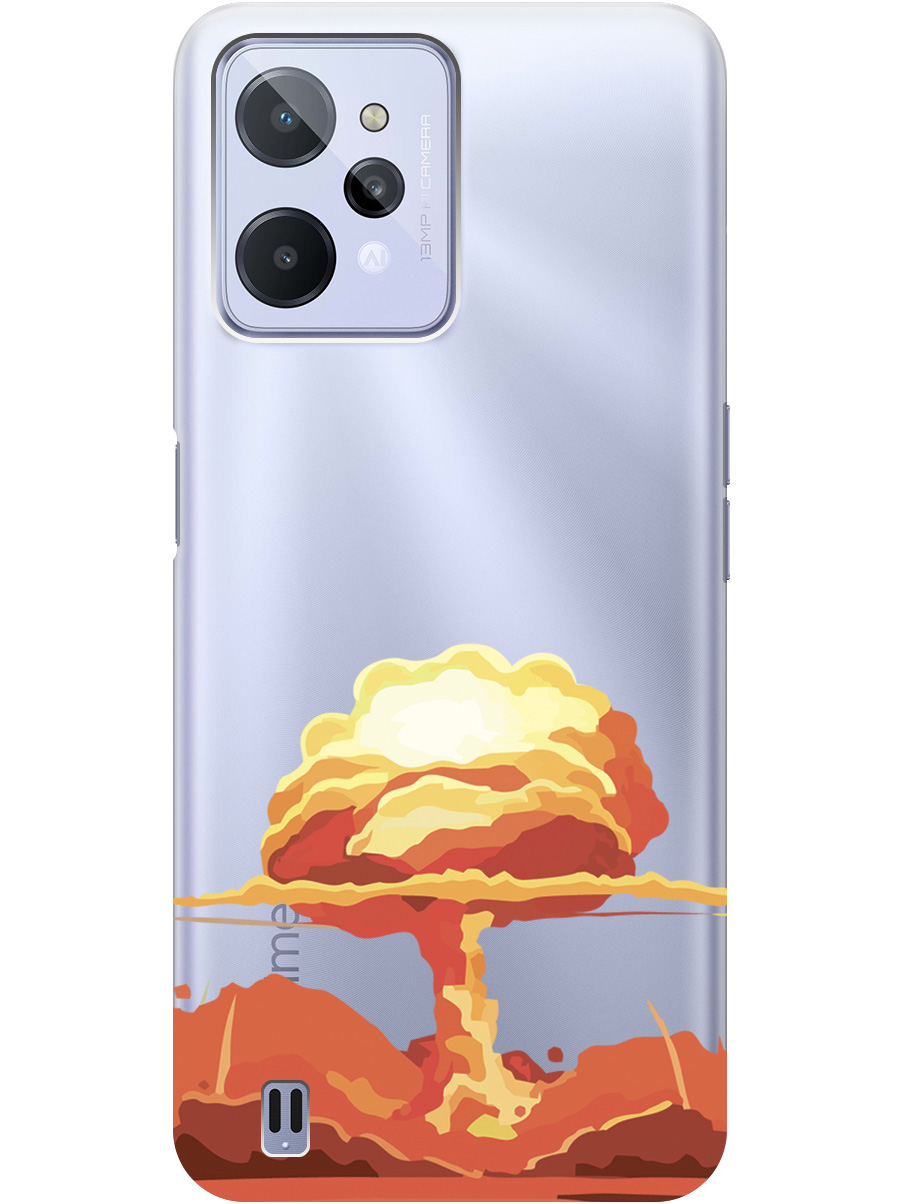 

Чехол на realme C31 силиконовый с принтом "Boom", Прозрачный;красный, 20000578