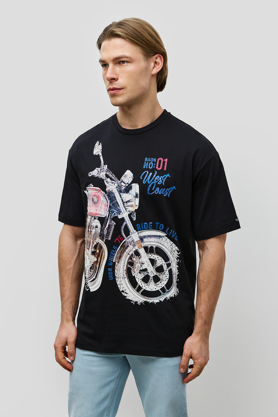 

Футболка мужская Baon B7322006 черная S, Черный, B7322006