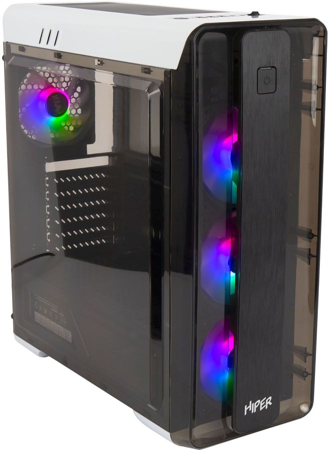

Корпус компьютерный HIPER M11 FRGB-WT Black, M11 FRGB-WT
