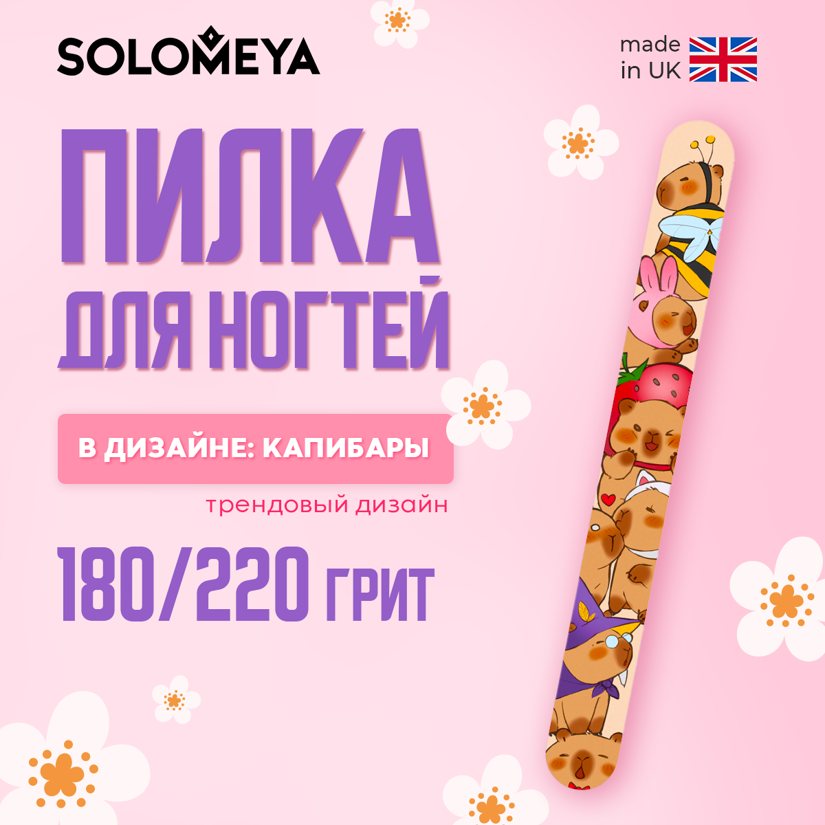 Пилка для ногтей SOLOMEYA Капибары 180220 300₽