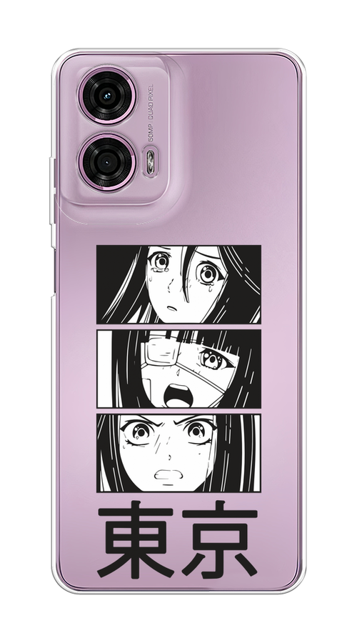 

Чехол на Motorola Moto G24 "Tokyo girls", Белый;черный;прозрачный, 243850-1