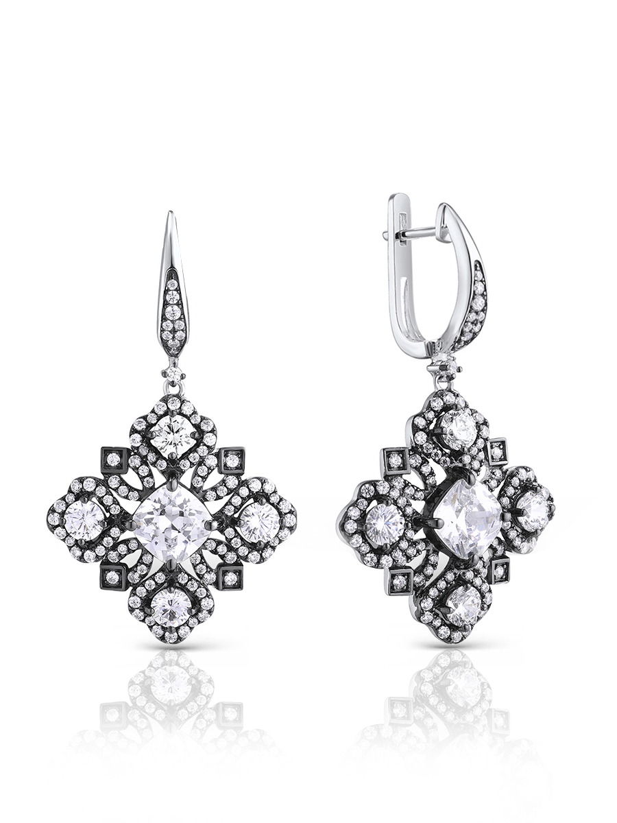 

Серьги подвески из серебра VALTERA 97059, циркон, 097059