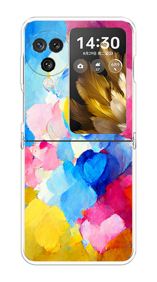 

Чехол на Oppo Find N3 Flip "Яркие пятна", Синий;голубой;желтый;розовый, 2517250-1