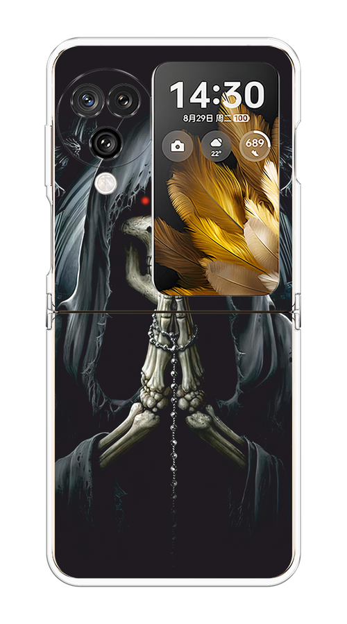 

Чехол на Oppo Find N3 Flip "Молитва", Серый, 2517250-1
