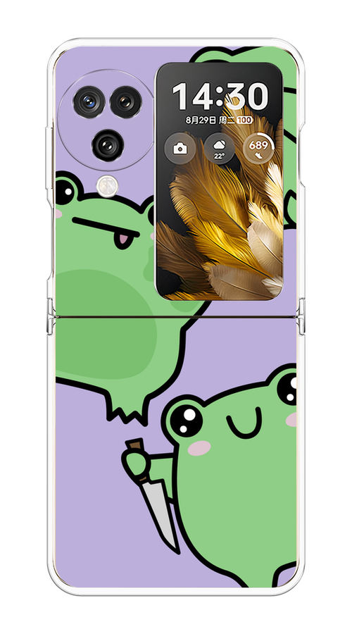 

Чехол на Oppo Find N3 Flip "Опасные лягушата", Фиолетовый;зеленый;черный, 2517250-1