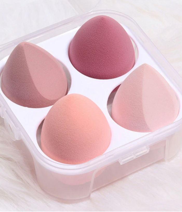 Набор спонжей для макияжа в контейнере 4 шт chelay набор косметических спонжей яйцо бьюти блендер для тонального крема